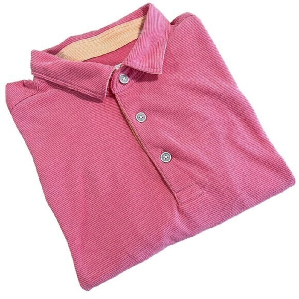 Tommy Bahama Polo Shirt Mens Large Orange  Casual Short Sleeve‎
